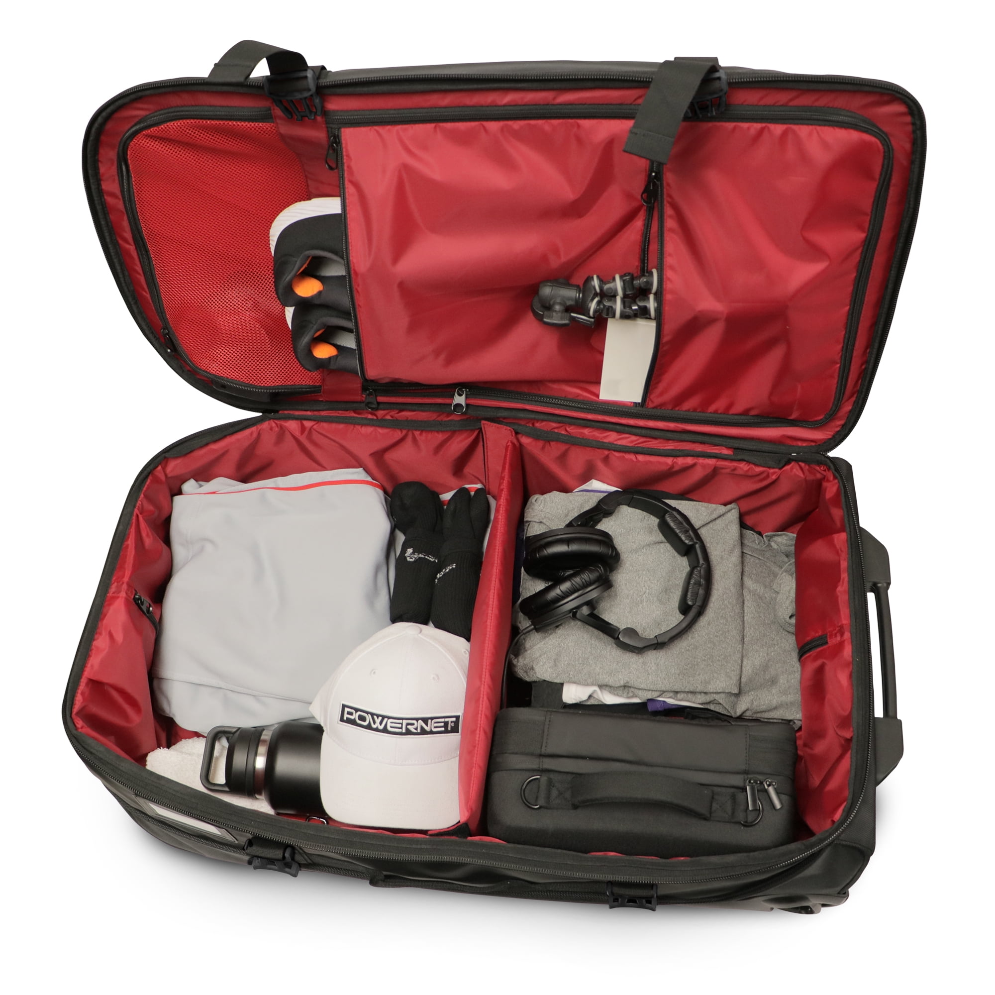 PowerNet Rolling Duffle Bag with Wheels & Handle, Baseball Travel Bag, Baseball Softball Bag for Catchers Gear, Travel Baseball Bag (Small| 110 L)