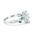 thumbnail image 2 of Simulated Cubic Zirconia Size-5 Infinity Twist Green Emerald Marquise Art Deco Engagement Wedding Bridal Ring 925 Sterling Silver, 2 of 7