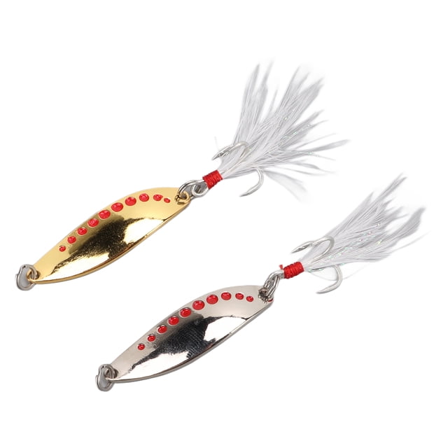 Señuelos De Pesca De Metal, Cebos Duros Para Lubina, Trucha, Señuelos De Pesca De Metal Luminosos Con Anzuelos Triples, 2 Uds.
