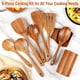 thumbnail image 5 of 9 cucharas de madera para cocinar, utensilios de madera para cocinar con soporte para utensilios, juego de utensilios de cocina de madera de teca, 5 of 7
