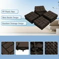 thumbnail image 7 of Domi Plastic Interlocking Deck Tiles, 9 Pieces One Pack, 12"x12" Waterproof Outdoor Flooring All Weather Use Decking Tiles for Shed Floor Porch Poolside Garden Backyard, Dark Brown, 7 of 7