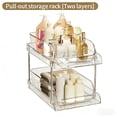 thumbnail image 3 of 2-Tier Pull-Out Under Sink Organizer, Sliding Cabinet Basket Organizer with Clear Drawers, Under Bathroom Sink Storage for Cleaning Supplies, Kitchen & Bathroom, Chrome Frame, 3 of 5