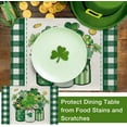 thumbnail image 5 of St. Patrick''s Day Clover Placemats Set of 4, Shamrock Mason Jar Plaid Check Farmhouse Dining Table Place Mats, Gold Coins Daisy Irish Holiday Kitchen Decor Home Decoration 12 x 18 Inch, 5 of 6