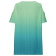 thumbnail image 7 of Women Cold Shoulder Tops Short Sleeve V Neck Summer Tee 2025 Fashion Outfits Casual Gradient Color T Shirts, 7 of 7