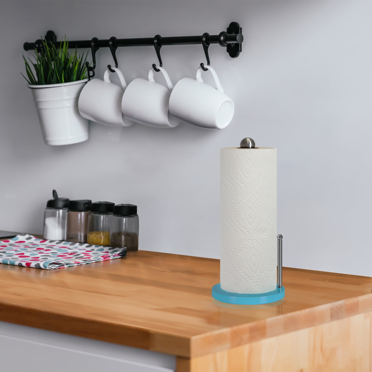 VEHHE Paper Towel Holder Countertop, Standing Paper Towel Roll Holder for  Kitche