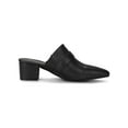 thumbnail image 3 of BLISSFUL STEP Chaussures pour Femmes à Bride à Boucle Bout Pointu Talon Épais Empeigne en PU Mules Noires 11, 3 of 8