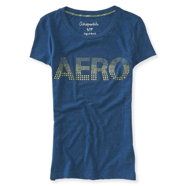 Camiseta adornada Aeropostale Azul Mediana