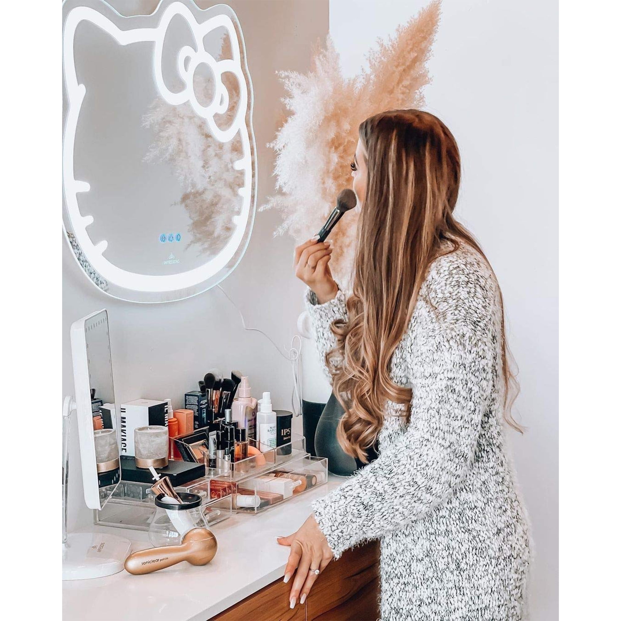 Impressions Hello Kitty Wall Mirror With Wifi Smart Makeup Vanity Mirror With App Controller And Dimming Led Light Walmart Com Walmart Com impressions hello kitty wall mirror with wifi smart makeup vanity mirror with app controller and dimming led light