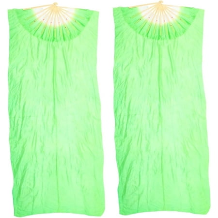 

FENG2pcs Satin Dance Fan Bamboo Fan Dance Fan Veils Silk Fans for Dancing Long Silk Yangko Fan Belly Bags-240810