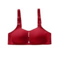 thumbnail image 7 of Bras for Women Cotton Wireless Push Up Cutout Front Everyday Bralette Supportive Plus Size Thin Shaping Brasier, Red, 42, 7 of 7