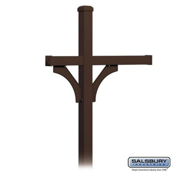 Salsbury Industries 4373BRZ Deluxe Post, 2 Sided In-Ground Mounted for 3 Roadside Mailboxes, Bronze