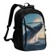 thumbnail image 1 of Disketp Dancing Whale Mochila de Viaje Estampada para Laptop con Puerto de Carga USB, Mochila Impermeable para Computadora – Regalo para Hombres y Mujeres, 1 of 7