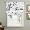 thumbnail image 2 of Farmhouse Tie Up Curtains for Windows, Balloon Window Shades, Blue Country Texas Star Vintage Berries Wooden Kitchen Window Treatments Roll Up Curtain for Basement/Nursery 52"x45", 2 of 8
