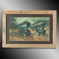 thumbnail image 3 of Renovators Supply Antique Steam Train Artwork Wood Framed Print 15" x 21.75", 3 of 3