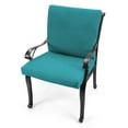 thumbnail image 4 of Jordan Manufacturing 44" x 21" McHusk Lagoon Aqua Crosshatch Rectangular Outdoor Chair Cushion with Ties and Hanger Loop, 4 of 13