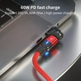 thumbnail image 3 of 180-degree Bending Data Cable PD60W Low Power Consumption Fast Charging Cable A+C to C Two-in-one Data Cable with Fast Transmission LED Indicator for Mobile Phone Notebook, 3 of 10