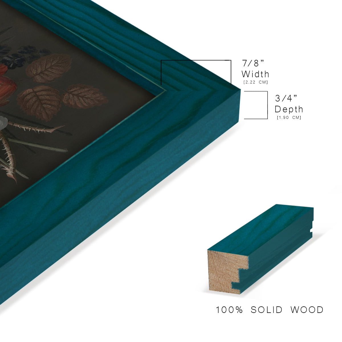 Dramatic Bouquet I -Framed Print w/glass-Ocean Blue