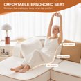 thumbnail image 4 of 106" Teddy Fabric No Assembly 32D Boneless Sofa, Comfy Couch with L-Shaped Chaise for Living Room, White, 4 of 7
