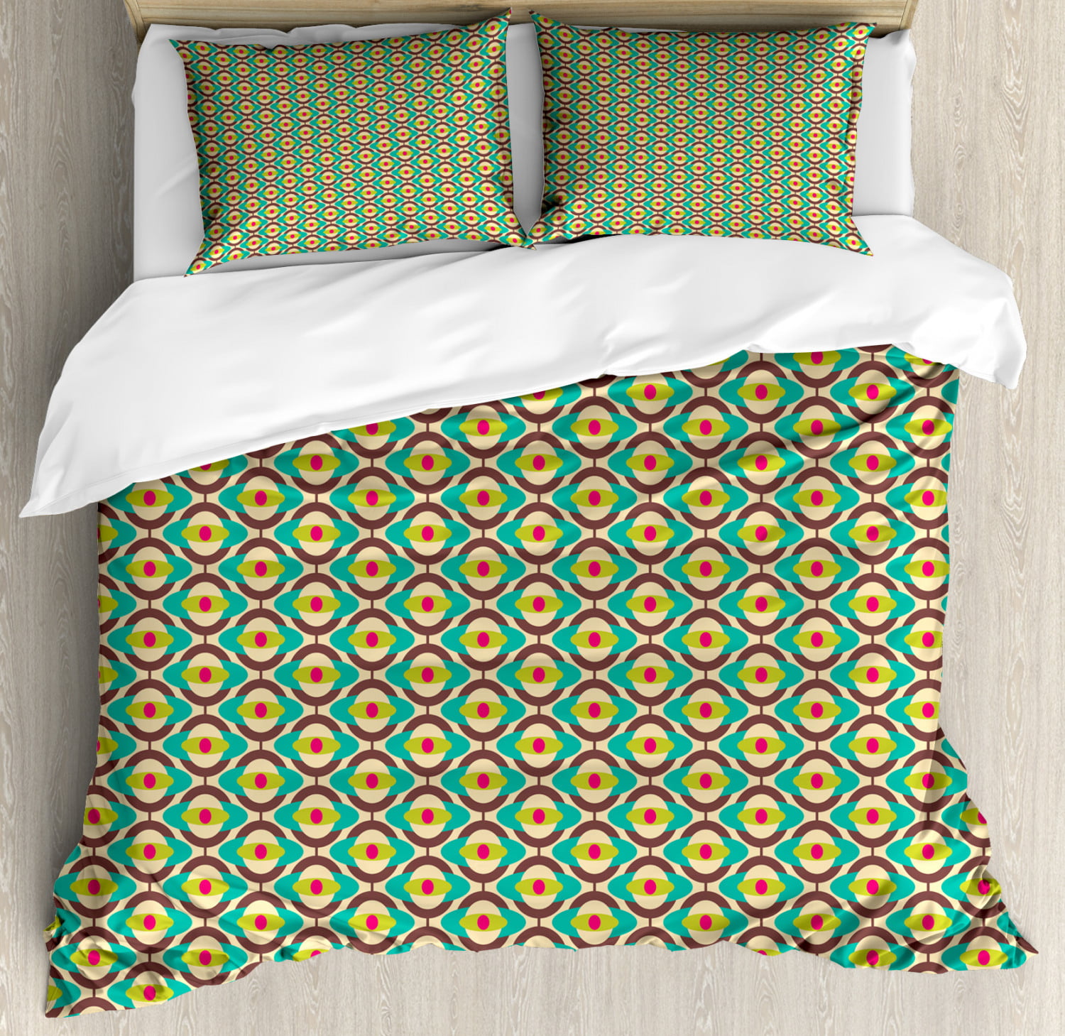Retro King Size Duvet Cover Set Funky Groovy Pattern With