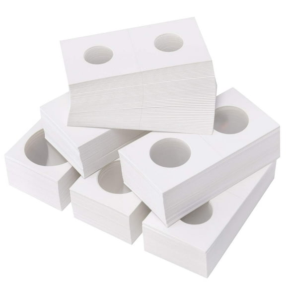 Favourde 300 Pieces Cardboard Coin Holder Flip Mega Assortment, 2 by 2 Inch for Coin Collection (6 Sizes)