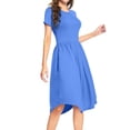 thumbnail image 5 of Aiyino Women's Short Sleeve Casual Dress Pleated Loose Flowy Midi Dress With Pocket, 5 of 5