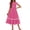 Hot Pink, variant on Arshiner Girls Summer Maxi Dresses Short Sleeve Casual Flowy Tiered A-Line Dress with Pockets