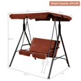 thumbnail image 2 of Costway Patio Loveseat Canopy Swing Glider Hammock Cushioned Steel Frame Outdoor Coffee, 2 of 8