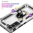 thumbnail image 6 of SaniMore Tri-layer Case for Samsung Galaxy S24 2024, 360° Rotating Holder/Kickstand Rugged PC Back + TPU Bumper Magnetic Car Mount Anti-fingerprint Anti-fall Heavy Duty Protective Shell, Silver, 6 of 7