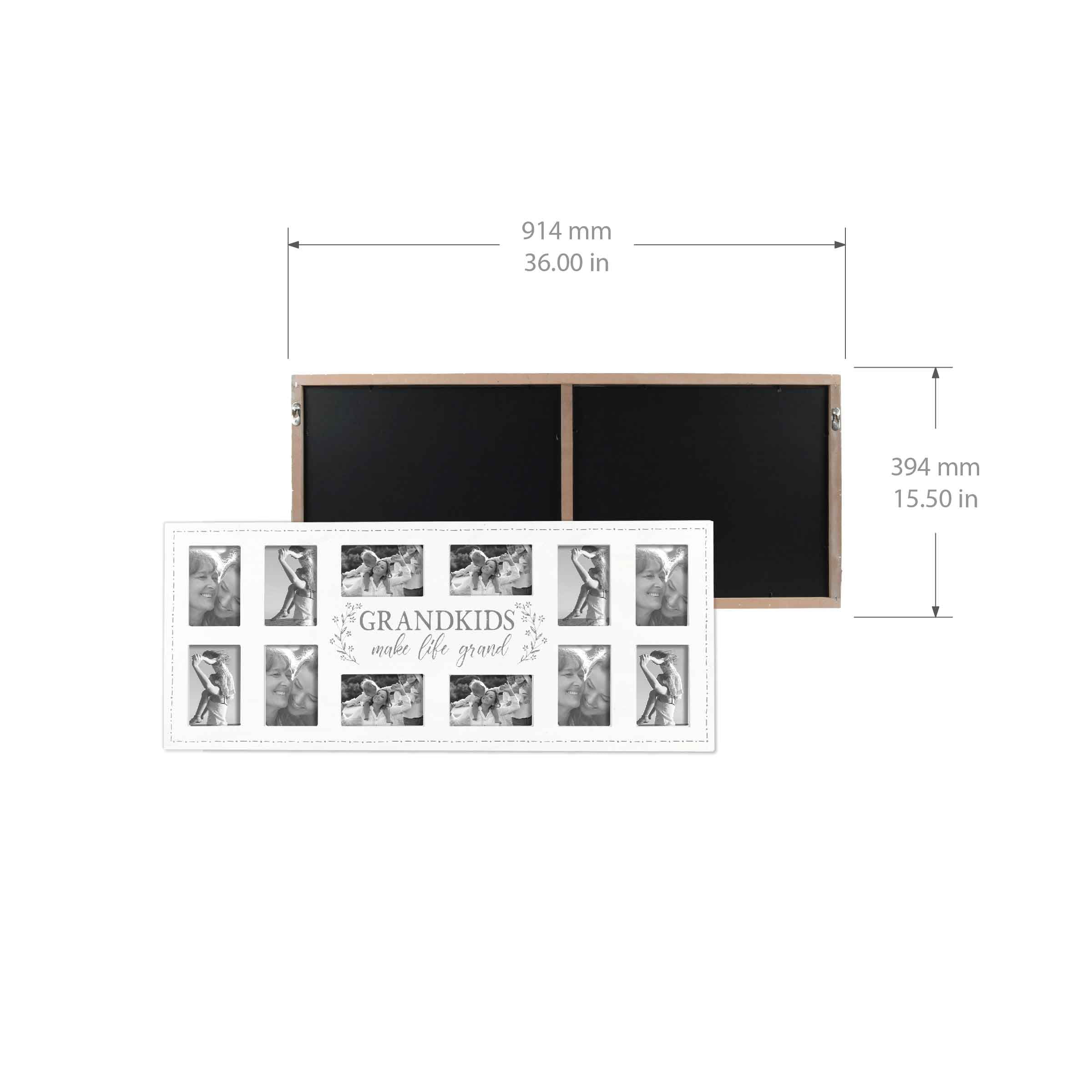 Prinz 12-Opening Grandkids Wall Hanging Collage Picture Frame, for 4x6 Photos, White