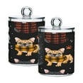 thumbnail image 7 of 4 Pack Qtip Holder Dispenser Bulldog with Scarf Clear Plastic Storage Apothecary Jars for Cotton Swabs Balls Pads Floss, 7 of 7