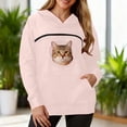 thumbnail image 2 of larppty Cat Pouch Hoodie for Women Oversized Sweatshirts Kitten Dog Pet Carrier Zipper Pocket Cozy Fashion Tops Clothes (Pink, XL), 2 of 9