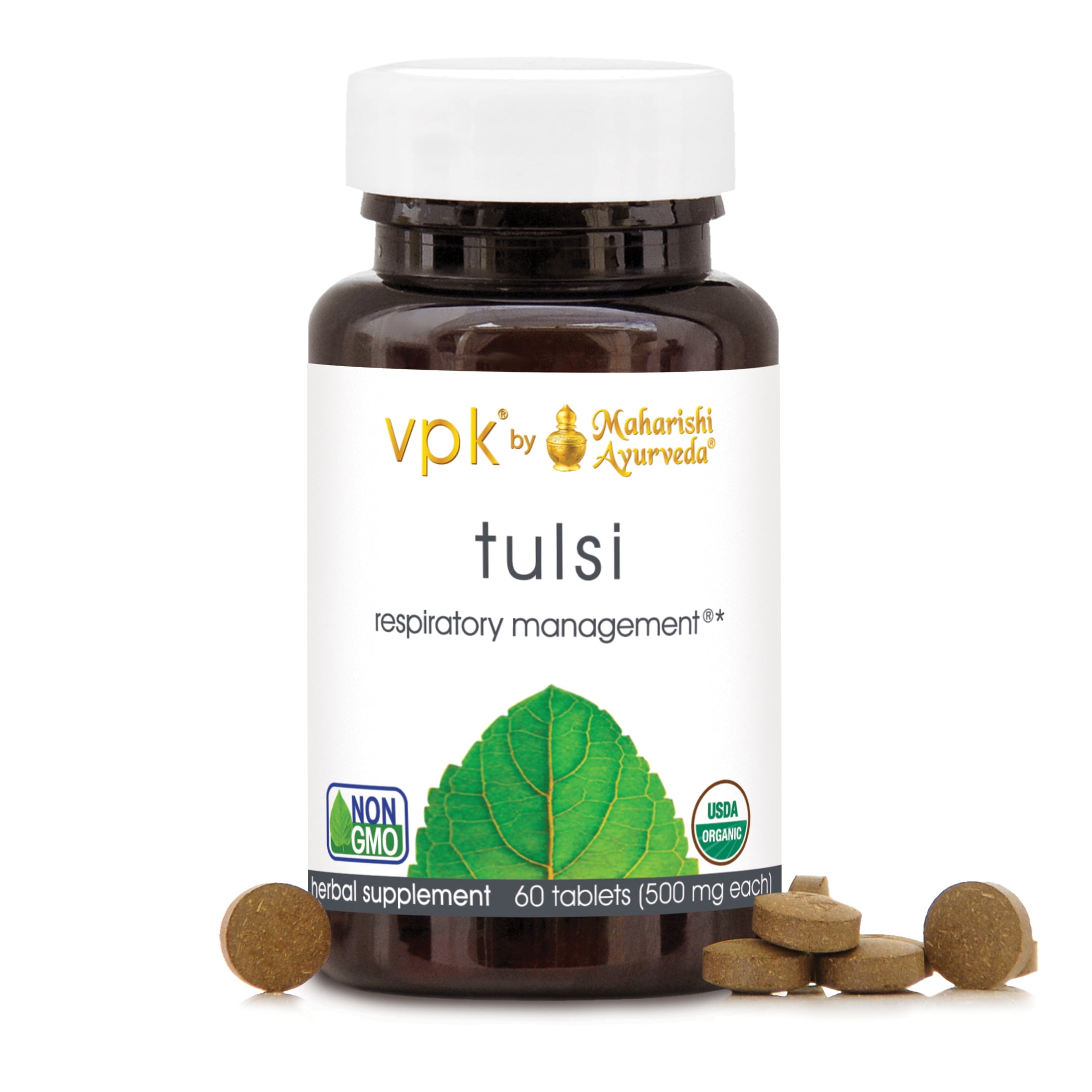 Maharishi Ayurveda Organic Tulsi  Herbal Tablets | Organic Holy Basil Supplement for Respiratory & Bronchial Health | Promotes Lung Health