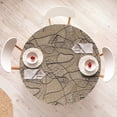 thumbnail image 4 of Ambesonne Grunge Fitted Round Tablecloth, Pencil Drawing Art Print, 40"- 44" Diameter, Dark Sand Brown Grey, 4 of 5