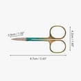 thumbnail image 2 of Unique Bargains 1 Pc Women 2.0A Scissors Eyebrow Trimmer Scissors For Beauty Parlor Stainless Steel Blue Gold Tone, 2 of 4