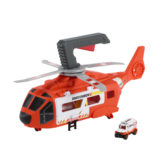 Matchbox-Hélicoptère de Secours-40,5cm, ambulance en métal1/64 Matchbox-Rescue-Helicopter