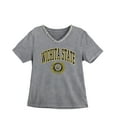 thumbnail image 7 of Women's Gameday Couture Gray Wichita State Shockers Iconic Edge Rhinestone V-Neck T-Shirt, 7 of 7