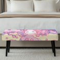 thumbnail image 5 of Psesaysky Polyester Spandex Fabric Bench Slipcover for Dining Room Living Room, Soft Elastic Bottom Long Bench Seat Covers, Axolotl Sakura Print, 5 of 9