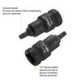 thumbnail image 4 of Uxcell 2pcs T30 Torx Bit Socket 55mm/2.17" Length 1/2" Square Drive Star 6 Point Extension Impact Bit Power Nut Driver Set S2 Steel Socket Ratchet Wrench Bits, Black, 4 of 7