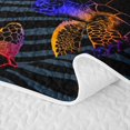 thumbnail image 5 of Erosebridal Rainbow Sea Turtle Bed Spread Queen,Wave Underwater Ocean Print Queen Coverlet Set For Boys,3-Piece, 5 of 7