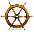 thumbnail image 1 of Wooden Ship Wheel (16 Inches, Brass Handle), 1 of 6