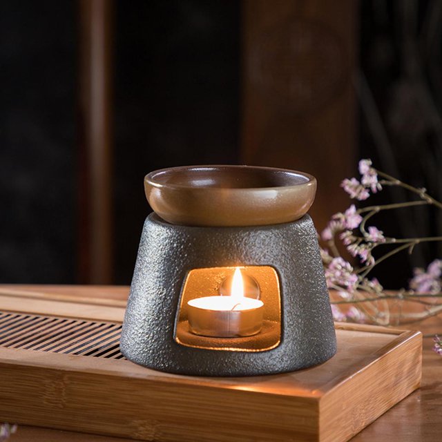 Calentador de té con Retro Calentador de piezaza de té portátil Calentador de té de japonés Estufa de té Calentador de estufa Taza de estufa negra perfecl Estufa calentador Teaware