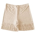 thumbnail image 3 of Wovix Women's Panties Shorts Under Dresses Anti-Static Undershorts with Lace Trim Daily Beige M, 3 of 3