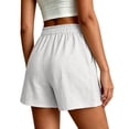 thumbnail image 6 of Utoimkio Women's Crinkle Gauze Shorts,Elastic High Waist with Button Detail Pockets, 6 of 7