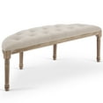 thumbnail image 3 of Bestco 49" Half Moon Upholstered Bench Shoe Bench Piano Bench for Living Room Bedroom More, 3 of 11