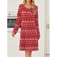 thumbnail image 7 of KISSGAL Nightgowns for Women Long Sleeve Sleepshirts Crew Neck Pajamas Dress Knee Length Sleepwear, 7 of 7