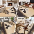 thumbnail image 6 of 5x7 Washable Area Rug, Elk Silhouette Non-Slip Large Rectangle Rug for Living Room Bedroom, Grassland Animal Tree Indoor Floor Mat for Home Decor, 6 of 9