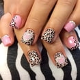 thumbnail image 1 of Press on Nails GUAACCB con estampado de leopardo de San Valentín con diamantes de imitación, 1 of 7