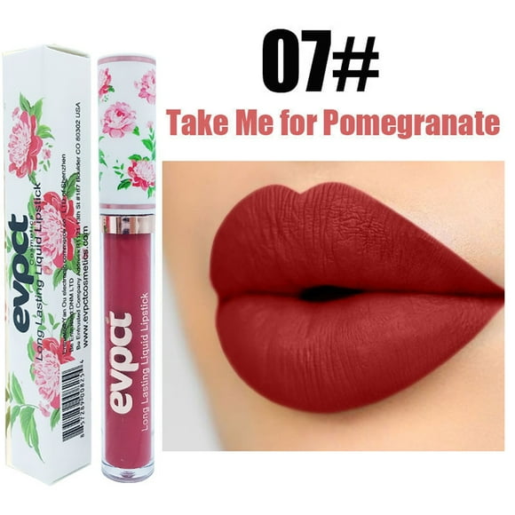 evpct Makeup Peony Flower Matte Lipstick Long Lasting Liquid Lipstick Shimmer Metal Lipgloss