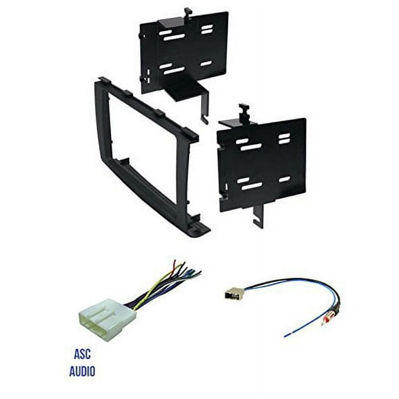 ASC Audio Car Stereo Radio Install Dash Kit, Wire Harness, and Antenna Adapter to Add a Double Din Aftermarket Radio for 2008 2009 2010 Nissan Rogue