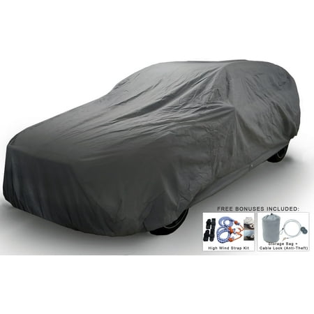 Weatherproof SUV Car Cover For Toyota RAV4 1994-2005 - 5L Outdoor & Indoor - Protect From Rain, Snow, Hail, UV Rays, Sun & More - Fleece Lining - Includes Anti-Theft Cable Lock, Bag & Wind